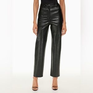 Wilfred Aritzia Melina High Rise Black Faux Leather Straight Pants Womens 10